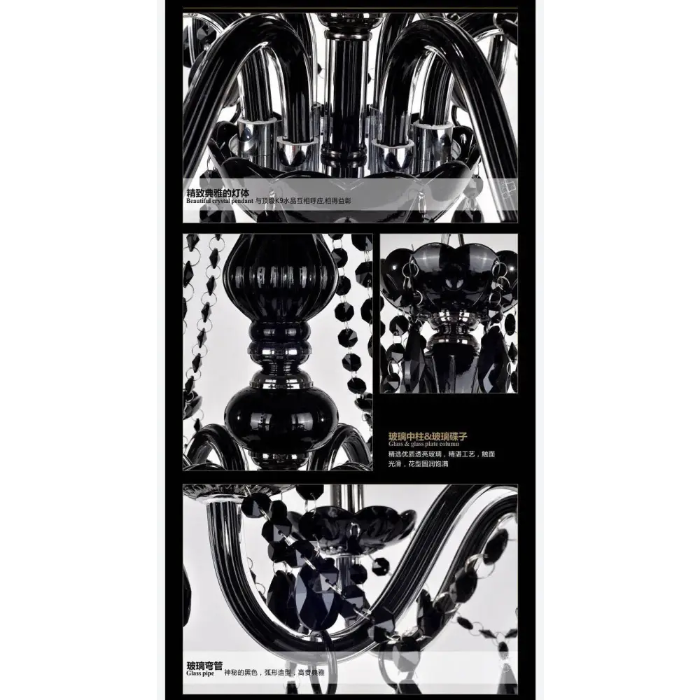 Black Crystal Tears Chandelier Lamp - Chandelier