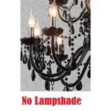 Black Crystal Tears Chandelier Lamp - 8 Arm Lights / Without Lampshades - Chandelier