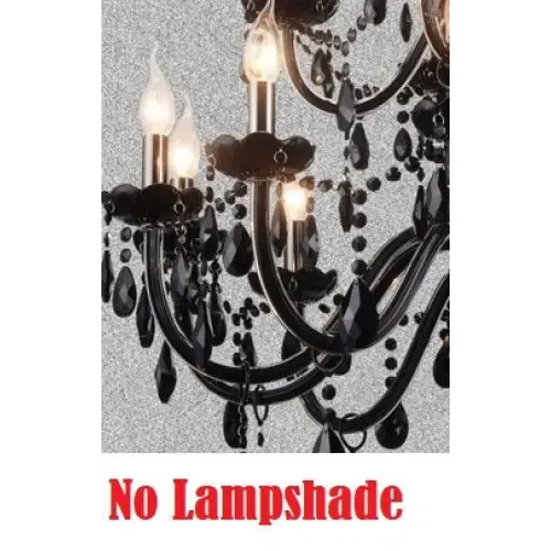 Black Crystal Tears Chandelier with 8 Adjustable Arm Lights - view 8
