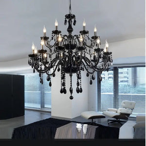 Black Crystal Tears Chandelier with 8 Adjustable Arm Lights - view 4