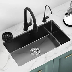 black sink under counter