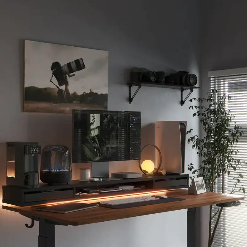 Standing Desk with Electric Height Adjustment and Floating