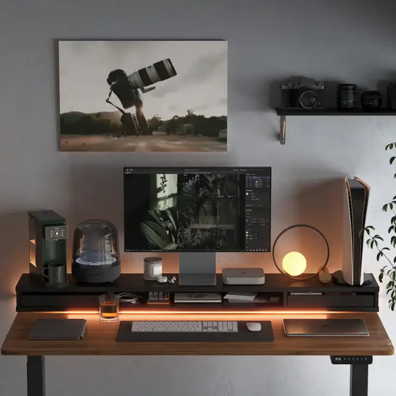 Standing Desk with Electric Height Adjustment and Floating