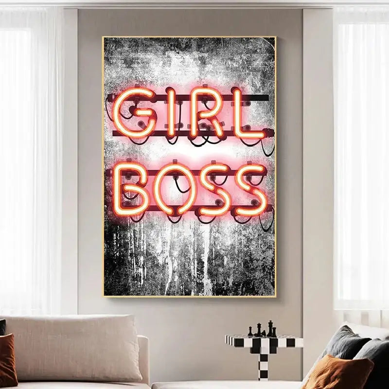 Boss Girl Neon Sign With Decorative Artistic Painting - Neon Sign