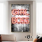 Boss Girl Neon Sign With Decorative Artistic Painting - Neon Sign