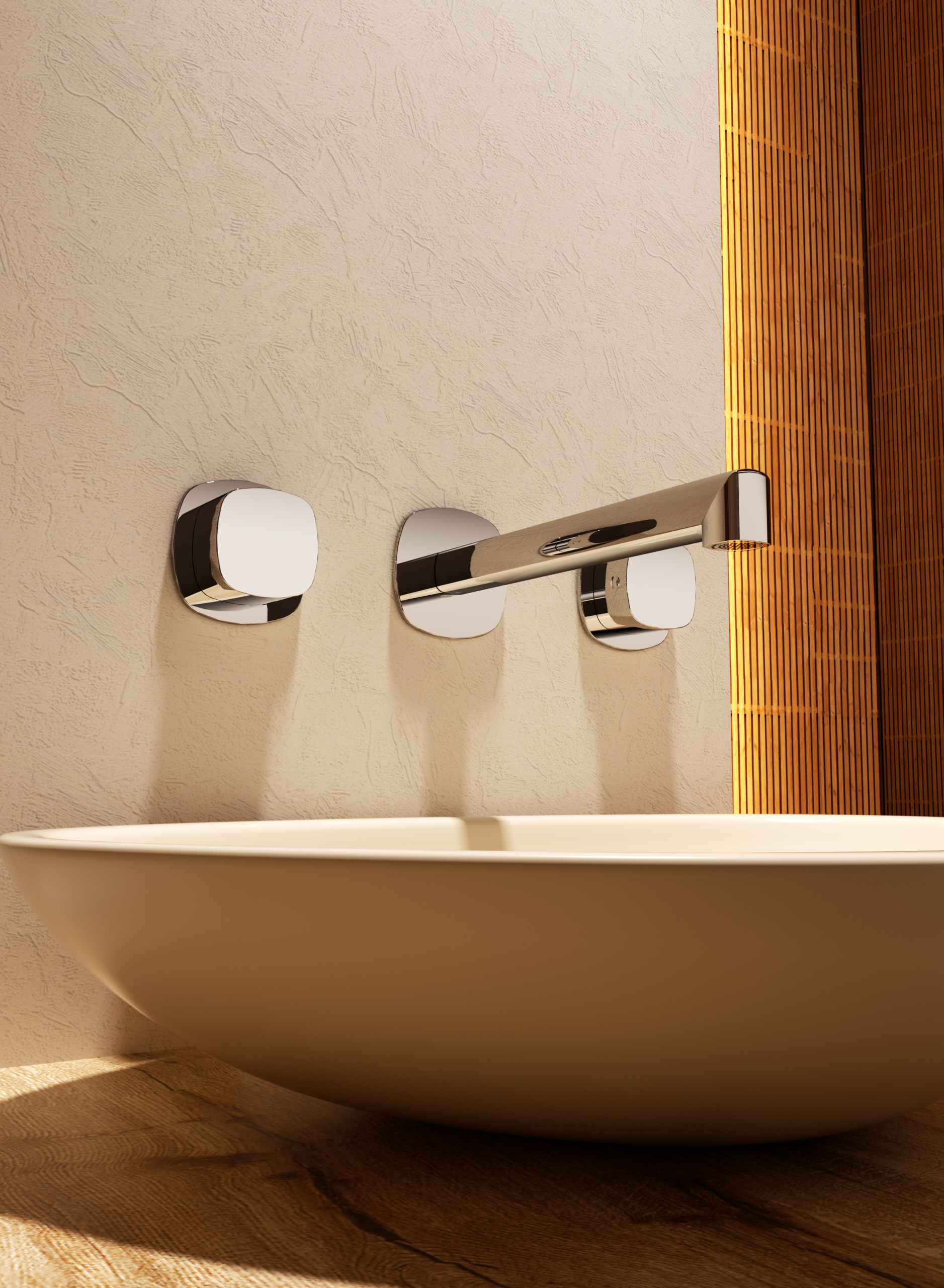 Toscana Matte Black Concealed Two Handle Basin Mixer, view 3