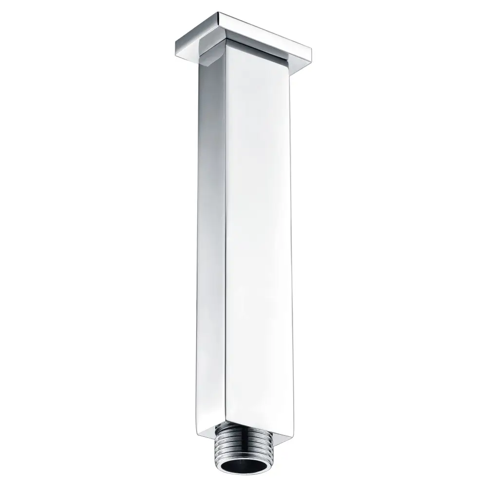 Chrome square ceiling shower arm in modern design style