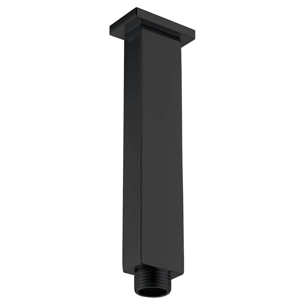 Matte black square ceiling shower arm bathroom fixture accessory