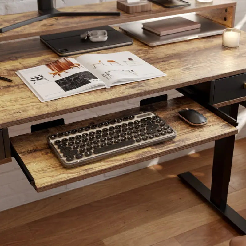 Brooklyn LED Electric Standing Desk with Drawers - Executive Desk