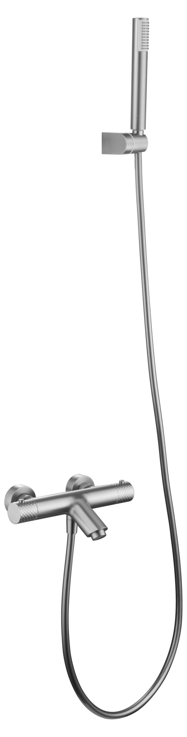 Génova Brushed Nickel Thermostatic Bath and Shower Kit, main product view