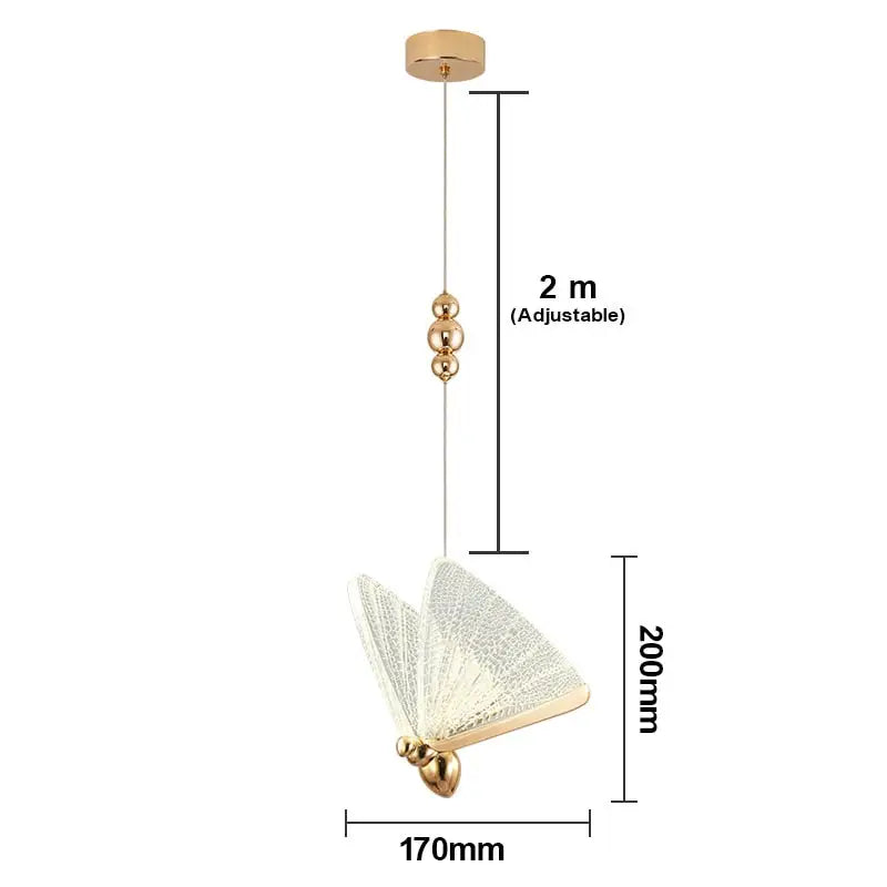 Butterfly Led Pendant Lights Hanging Lamp - Golden small / 90-260V|Warm light - Hanging Light