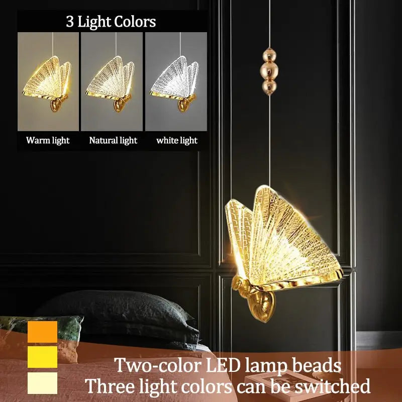 Butterfly Led Pendant Lights Hanging Lamp - Hanging Light