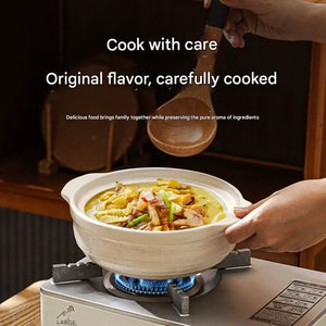 Ceramic Single Serving Stone Cookware Pot - White - Cookware set