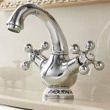 Chrome Brass Single Hole Dual Handle Classic Faucet - Chrome - Faucets