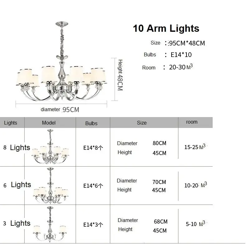 Chrome Modern Chandelier Lights Lamp - Chandelier