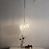 Clear Glass Ball Bedside Pendant Hanging Lamp - Pendant Lamp