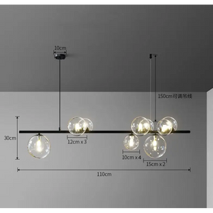Clear Glass Bubble LED Chandelier Lamp - Ceiling Light