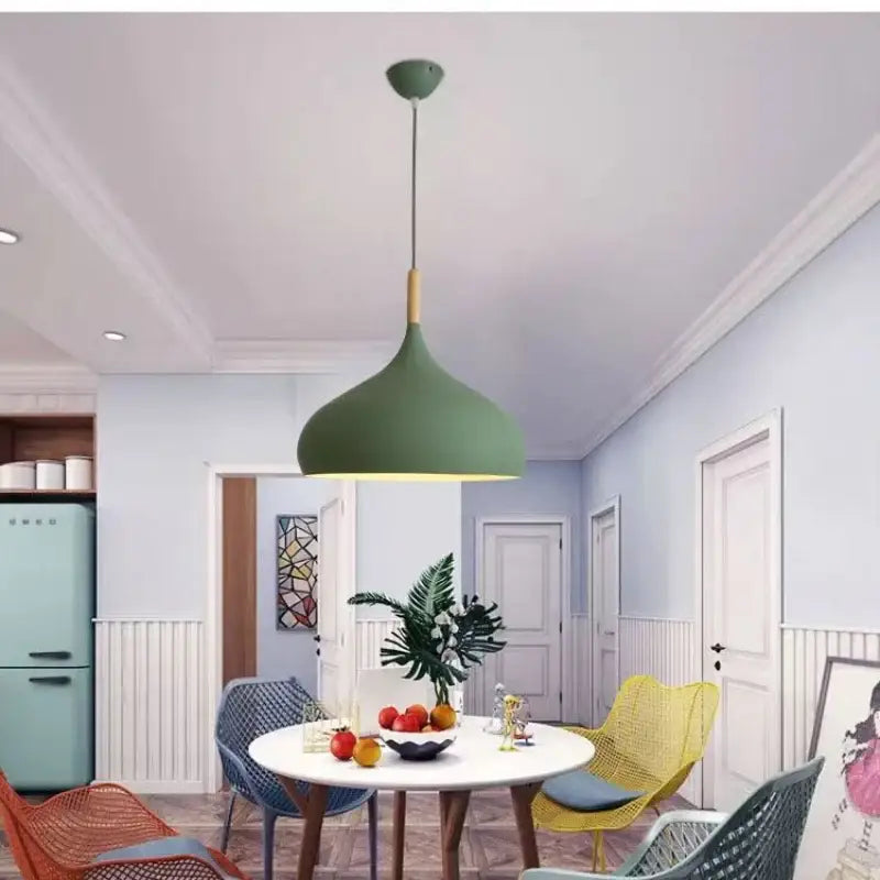 Modern Wooden Pendant Light with LED Color Changing - view 5