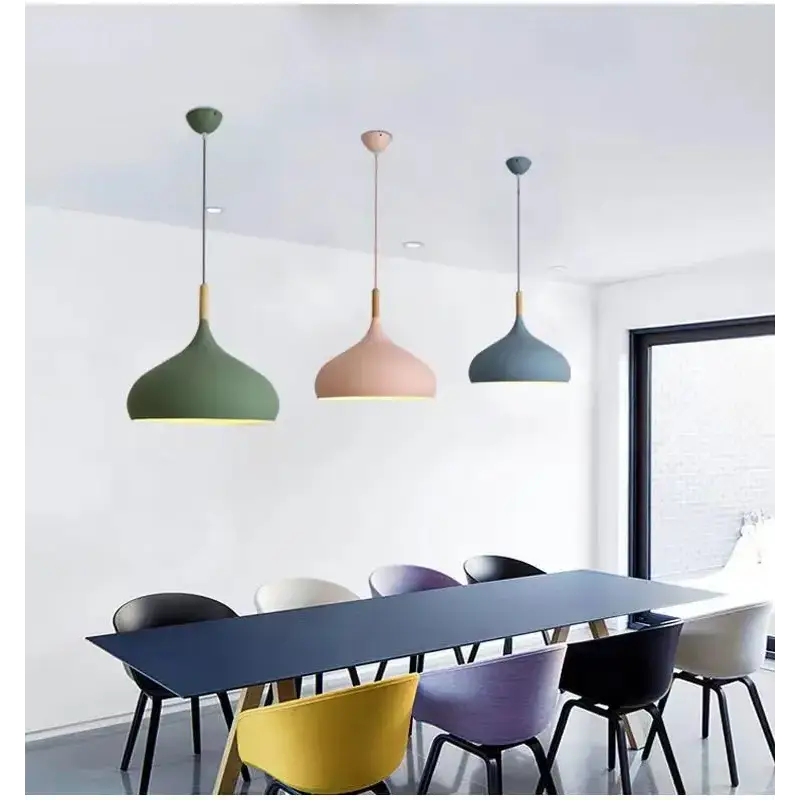 Modern Wooden Pendant Light with LED Color Changing - view 4