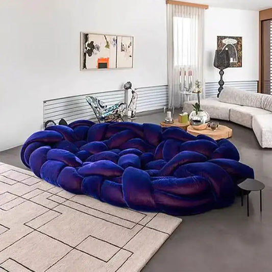 Compressed Hand Woven Craft Velvet Braid Sofa - 110 x 120 x 65cm - Compressed Sofa