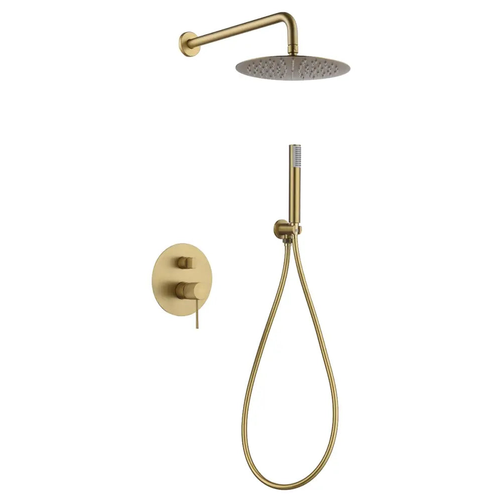 Set Shower Concealed Single-Handle Line Brushed Gold | IMEX - Shower Set