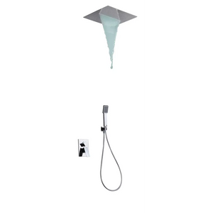 Chrome Single Handle Built-in Shower Set Modern Minimalist, main product view