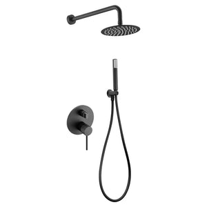 Matte Black Single Handle Built-in Shower Set, main product view