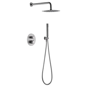 Brushed Nickel Thermostatic Built-In Shower Set, main product view