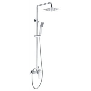 Chrome Single Handle Shower Set Modern Minimalist Design, main product view