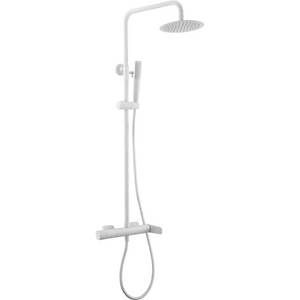 Matte White Single Handle Shower Set Modern Design, main product view