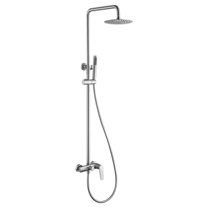 Delos Single Handle Shower Set Stainless Steel, main product view