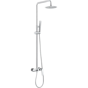Chrome Single Lever Shower Set Modern Bathroom, main product view