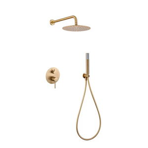 Monza Brushed Gold Single Handle Built-in Shower Set, main product view
