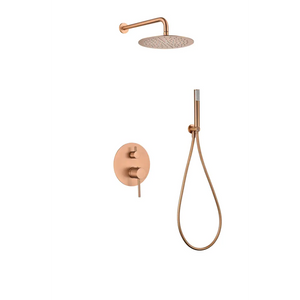 Brushed Rose Gold Built-In Shower Set Single Lever, main product view