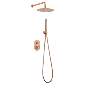 Brushed Rose Gold Built-in Shower Set Single Handle, main product view