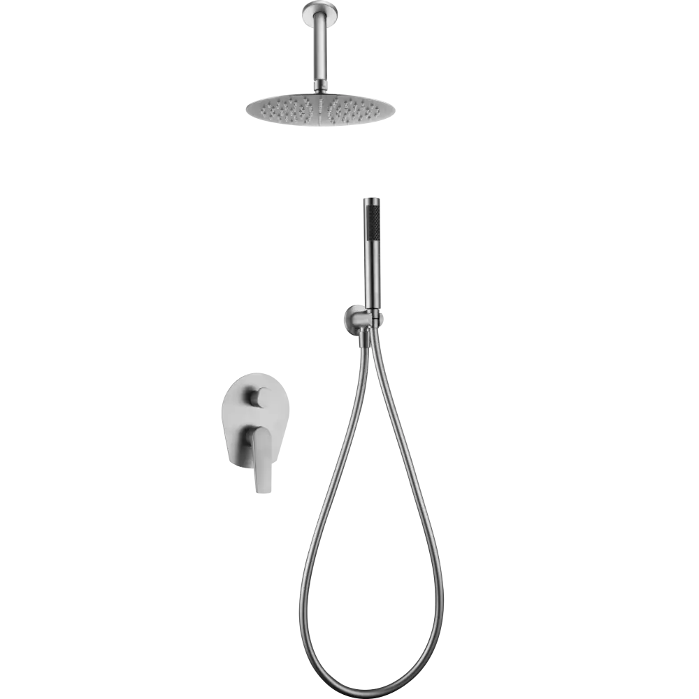 Paros stainless steel single handle shower set with recessed design
