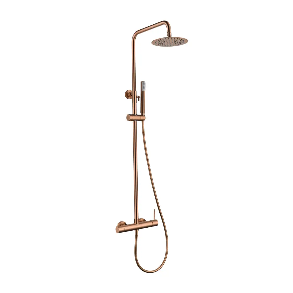 Brushed Rose Gold Single Handle Shower Set