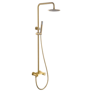 Brushed Gold Single Handle Shower Set Modern Bathroom, main product view