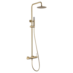 Brushed Gold Single Handle Shower Set Modern Bathroom, main product view