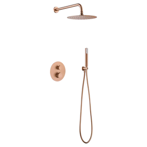 Brushed Rose Gold Thermostatic Shower Set Built-in, main product view