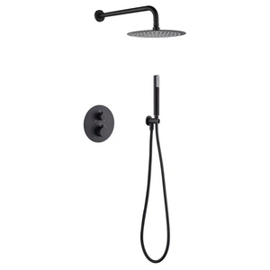 Matte Black Built-in Thermostatic Shower Set, main product view
