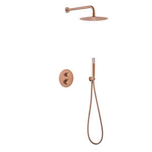 Brushed Rose Gold Built-in Thermostatic Shower Set, main product view