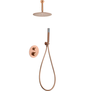 Gold Thermostatic Shower Set Built-In Modern Design, main product view