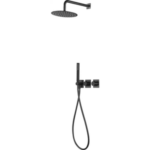 Matte Black Built-in Thermostatic Shower Set, main product view