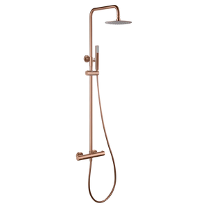 Genova Brushed Rose Gold Thermostatic Shower Set, main product view