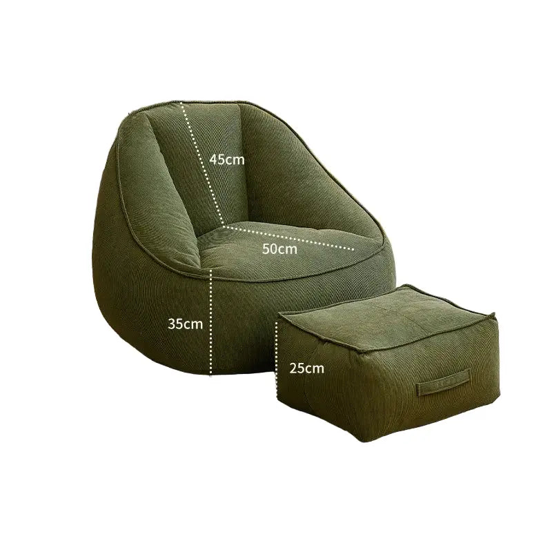 Corduroy Single Lightweight Ottoman Bean Bag Chair - Chair