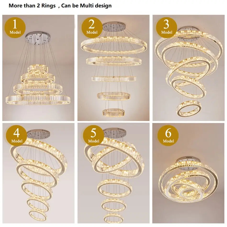 Crystal Ring Large Chandelier Pendant Lamp - Chandelier