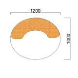 Curved Armless Vacuum Compressed Sectional Sofa - Blue - Compressed Sofa