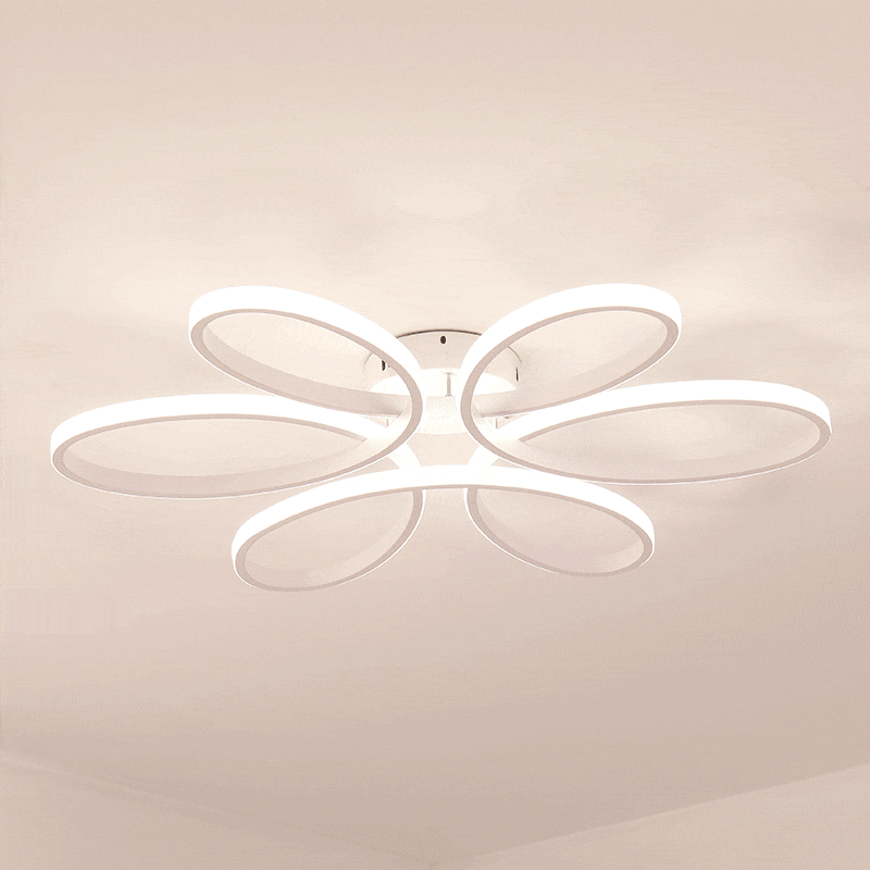 Dimmable Chrome Flower Pendant Light with Remote Control