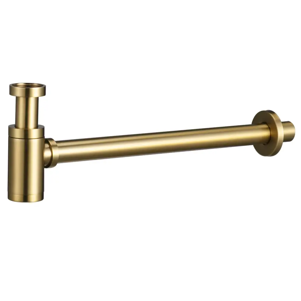 Sifón Redondo Oro Cepillado - Bathroom Product